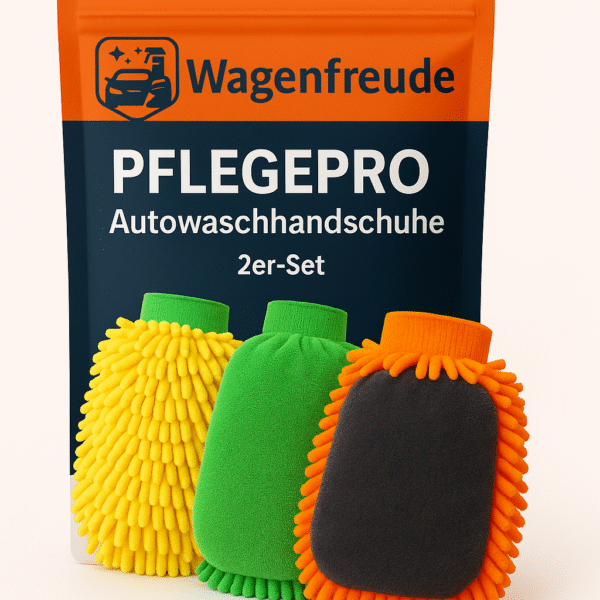 PflegePro™ – 2er Set Waschhandschuhe fürs Auto | Sanft zum Lack, stark gegen Schmutz