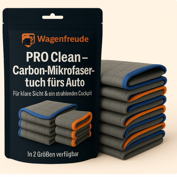 Wagenfreude ProClean™ – 3er Set Carbon-Mikrofasertücher für Auto & Haushalt | Streifenfrei, Fusselfrei, Hochsaugfähig