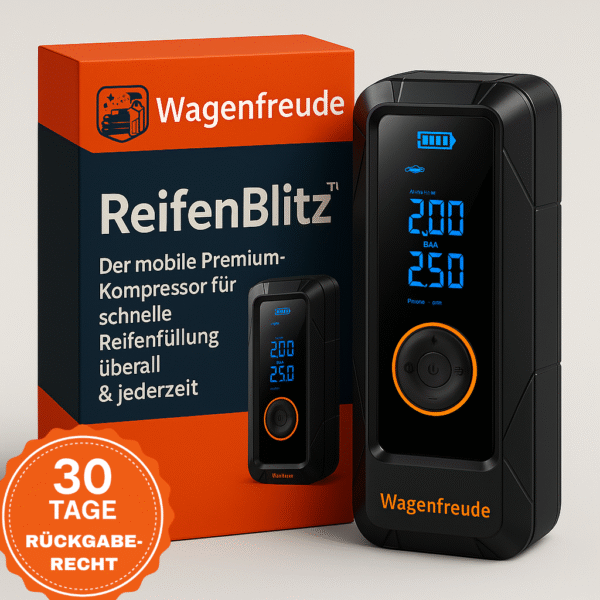 ReifenBlitz™ – Der mobile Premium-Kompressor für schnelle Reifenfüllung überall & jederzeit