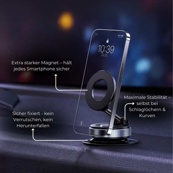 Magnetische Handyhalterung mit 360° Rotation & starker Vakuum-Saugkraft | Premium Halter für Auto, Büro & Zuhause – Bild 8