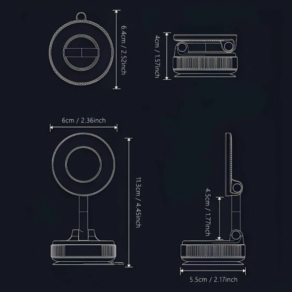 Magnetische Handyhalterung mit 360° Rotation & starker Vakuum-Saugkraft | Premium Halter für Auto, Büro & Zuhause – Bild 11