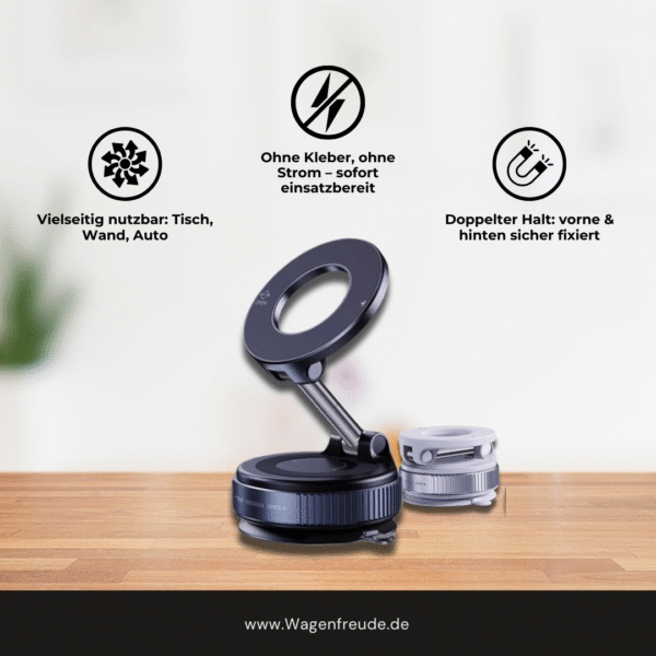 Magnetische Handyhalterung mit 360° Rotation & starker Vakuum-Saugkraft | Premium Halter für Auto, Büro & Zuhause – Bild 2